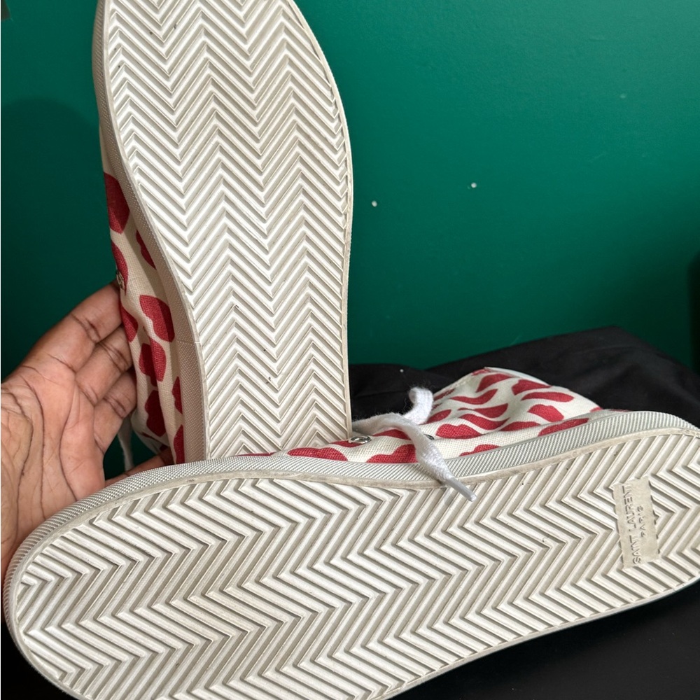 Saint Laurent MALIBU LIPS Printed HIGH-TOP Women's Sneakers EU 41 US 10 - Picture 6 of 16